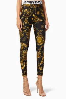 Buy Versace Jeans Couture Gold Baroque Print Leggings in Lycra For Women Online Ounass Bahrain