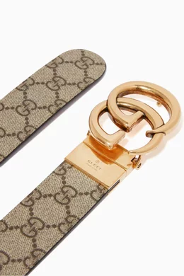 Buy Gucci Brown GG Marmont Reversible Belt in GG Supreme Canvas Leather For Women Online Ounass Bahrain