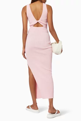 Buy Bec + Bridge Pink Riviera Midi Dress in Stretch Rib-knit For Women  Online | Ounass Bahrain