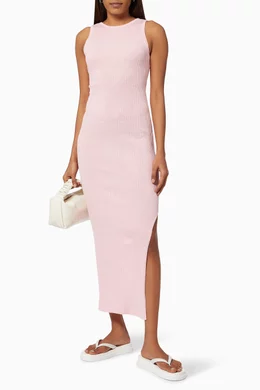knee length dresses for ladies The Supima® High-Neck Riviera Dress