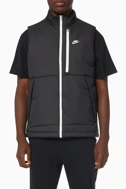 Buy Nike Black Therma-FIT Legacy Hooded Gilet in Recycled Nylon