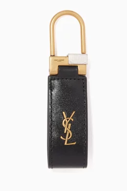 Leather monogram keyring new arrivals