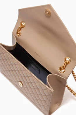 Buy SAINT LAURENT Neutral Medium Envelope Shoulder Bag in Mix Matelasse Grain de Poudre Embossed Leather For Women Online Ounass Bahrain