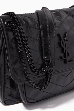 Buy SAINT LAURENT Black Medium Niki Bag in Crinkled Vintage Leather For Women Online Ounass Bahrain