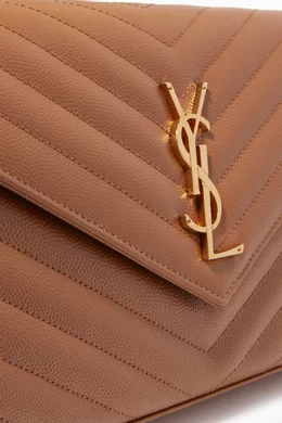 Buy SAINT LAURENT Brown Cassandre Chain Wallet in Matelasse Leather For Women Online Ounass Bahrain