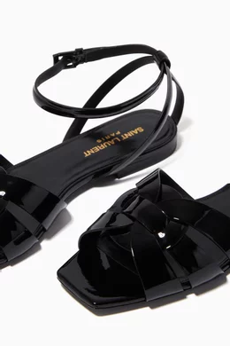 Tribute flat sandals in patent leather outlet