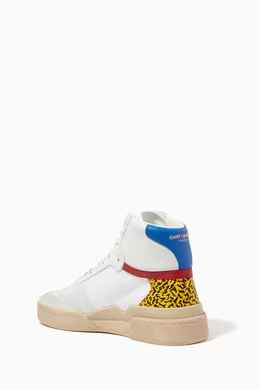 Buy SAINT LAURENT Multicolour SL24 Mid-Top Sneakers In Canvas