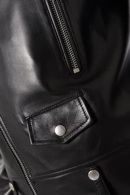 Saint laurent motorcycle jacket in lambskin sales
