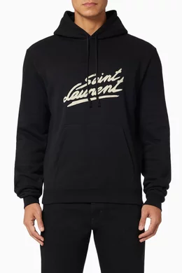 Buy SAINT LAURENT Black SAINT LAURENT 50s Signature Hoodie in Cotton For Men Online Ounass Bahrain