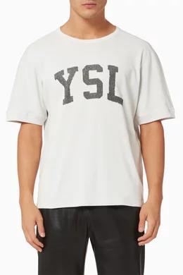 Ysl mens t shirt hot sale