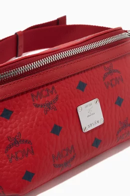 Buy MCM Red Medium Fursten Belt Bag in Visetos For Men Online Ounass Bahrain