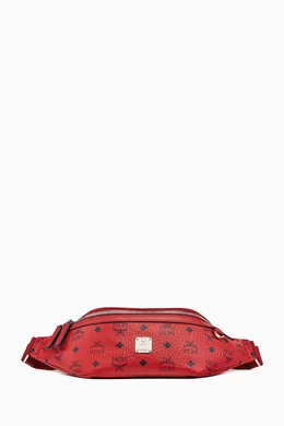 Buy MCM Red Medium Fursten Belt Bag in Visetos For Men Online Ounass Bahrain