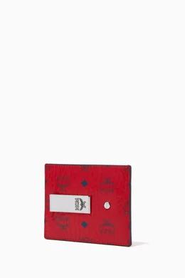 Buy MCM Red Mini Money Clip Card Case in Visetos Original For Men Online Ounass Bahrain