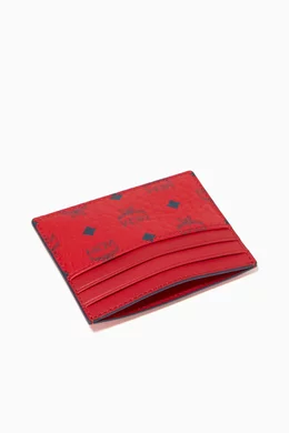 Buy MCM Red Mini Money Clip Card Case in Visetos Original For Men Online Ounass Bahrain