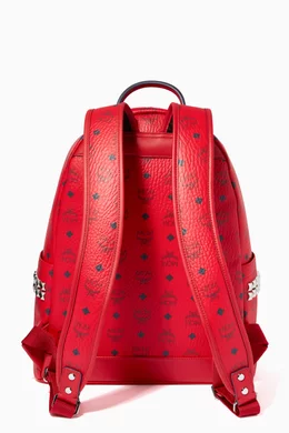 Red and white mcm backpack outlet