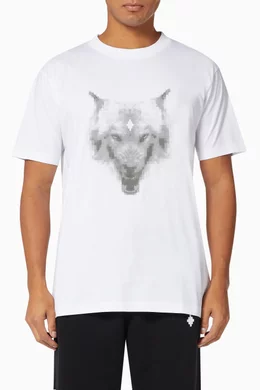 Buy Marcelo Burlon White Wolf T shirt in Cotton Jersey For Men Online Ounass Bahrain