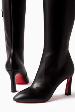 Buy Christian Louboutin Black Eleonor Botta 85 Knee high Boots in Calf Leather For Women Online Ounass Bahrain