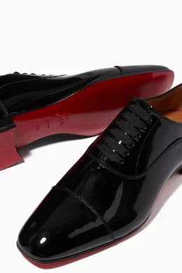 Buy Christian Louboutin Black Greggo City Shoes in Patent Leather For Men Online Ounass Bahrain