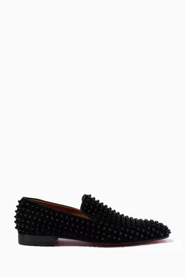 Buy Christian Louboutin Black Dandelion Spikes Loafers in Suede For Men Online Ounass Bahrain