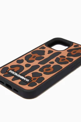Buy Dolce Gabbana Brown Leopard-print iPhone 12 Pro Max Cover in