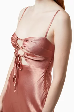 Buy Shona Joy Rose Gold Eloise Midi Dress in Viscose Satin For Women Online  | Ounass Bahrain