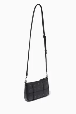 Buy MCM Black Mini Delmy Shoulder Bag in Visetos For Women Online Ounass Bahrain