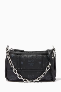 Mcm black shoulder bag discount