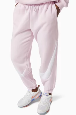 Buy Nike Pink Double Swoosh Sweatpants in Brushed Fleece For Women Online Ounass Bahrain