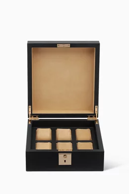 Buy Smythson Black Panama Lockable Watch Box in Crossgrain Leather For Men Online Ounass Bahrain