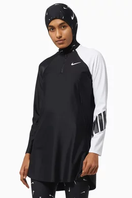 Buy Nike Black Victory Swim Printed Hijab Cap in Nylon For Women