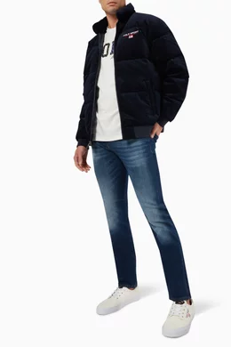 corduroy polo sports puffer jacket
