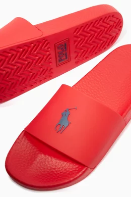 Buy Polo Ralph Lauren Red Polo Slide Sandals in TPU For Men Online Ounass Bahrain