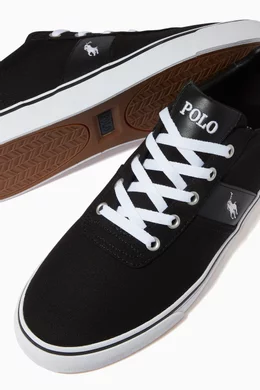 Buy Polo Ralph Lauren Black Hanford Sneakers in Recycled Canvas Leather For Men Online Ounass Bahrain