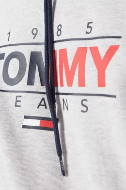 Buy Tommy Jeans Grey Essential Graphic Hoodie in Jersey For Men