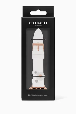 Buy Coach White Apple Watch® Strap in Tea Rose Silicone, 38/40mm