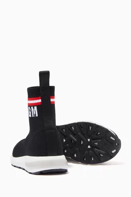 Buy MSGM Black Logo Sock Sneakers For UNISEX Online Ounass Bahrain