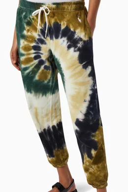 Buy Polo Ralph Lauren Green Spiral Tie Dye Sweatpants in French Terry For Women Online Ounass Bahrain
