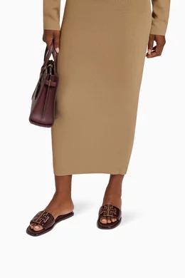 Tory burch burgundy leather skirt outlet