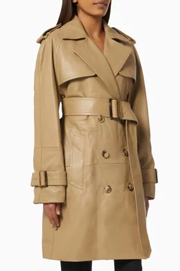 Buy Michael Kors Collection Green Flared Trench Coat in Plong