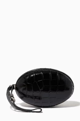 Buy Michael Kors Collection Black Gramercy Minaudiere Wristlet in Croc embossed Leather For Women Online Ounass Bahrain