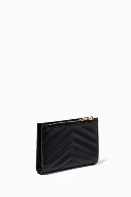 Saint laurent grain leather zip coin card wallet hot sale