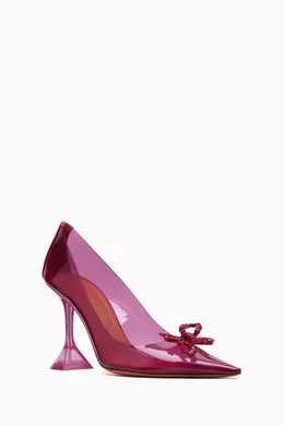Buy Amina Muaddi Pink Rosie Glass Pumps in PVC For Women Online