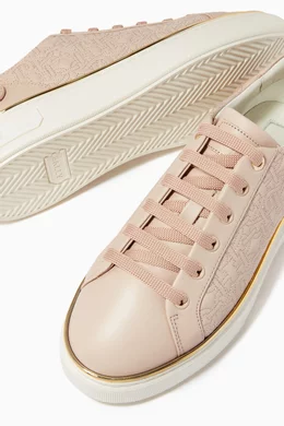 Buy Bally Pink Malya Sneakers in B Monogram Leather For Women Online Ounass Bahrain