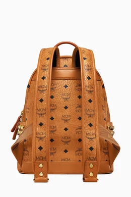 Buy MCM Brown Stark Side Studs Backpack in Visetos 32cm 12.5 For UNISEX Online Ounass Bahrain