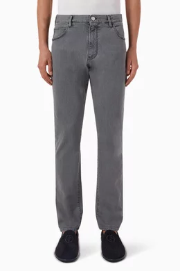 Buy Giorgio Armani Grey Tapered Jeans in Denim For Men Online Ounass Bahrain