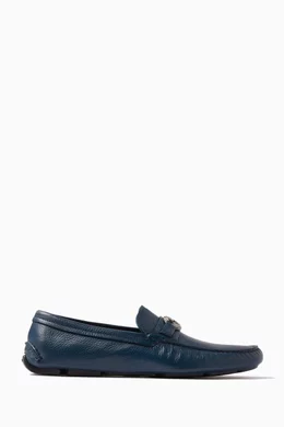 Buy Giorgio Armani Blue Loafers in Leather For Men Online Ounass Bahrain