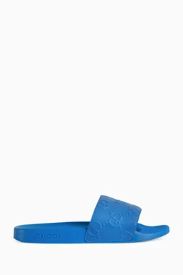 Gucci slides men blue discount