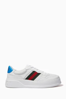 Buy Gucci White Chunky Sneakers with Web in Leather For Men Online Ounass Bahrain