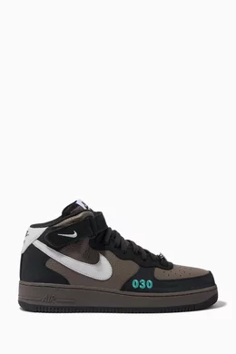 Buy Nike Black Air Force 1 Mid Sneakers For Men Online Ounass Bahrain