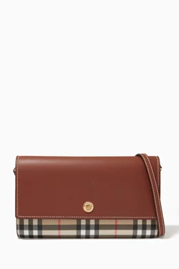 Buy Burberry Neutral Wallet with Detachable Strap in Check Leather For Women Online Ounass Bahrain